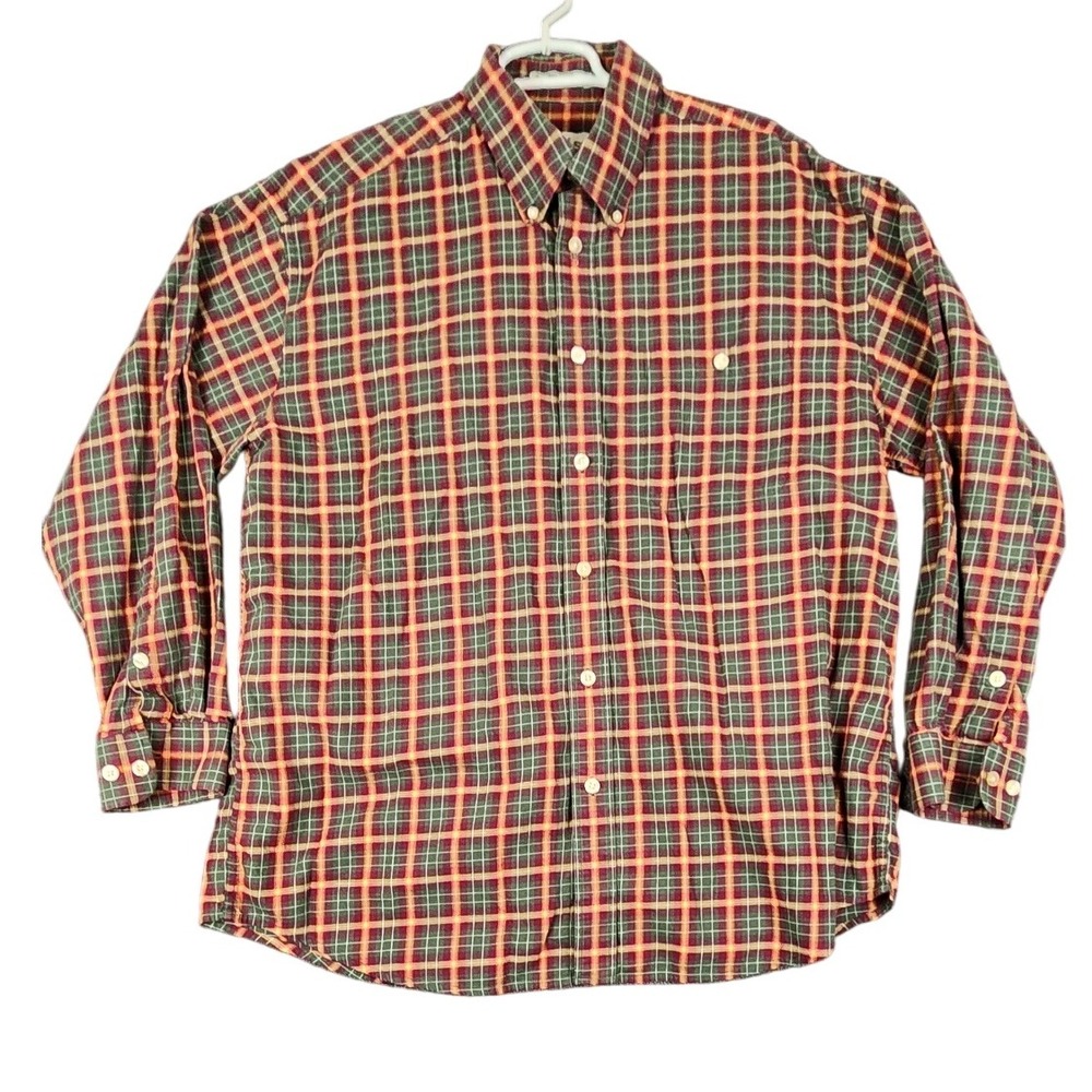Orvis Mens XL Plaid Button Down Long Sleeve Shirt Casual Outdoors